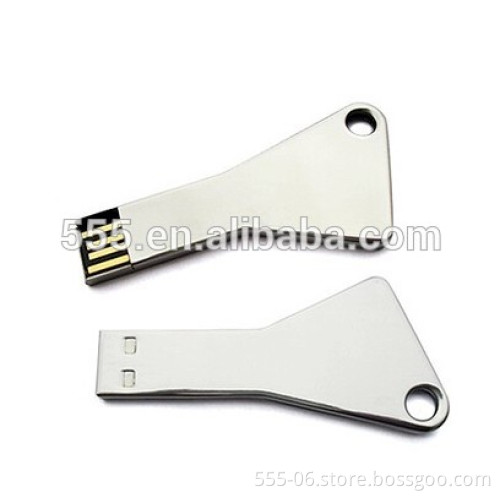Wholesale pure color plastic triangular mental key shape USB flash drive memory stick